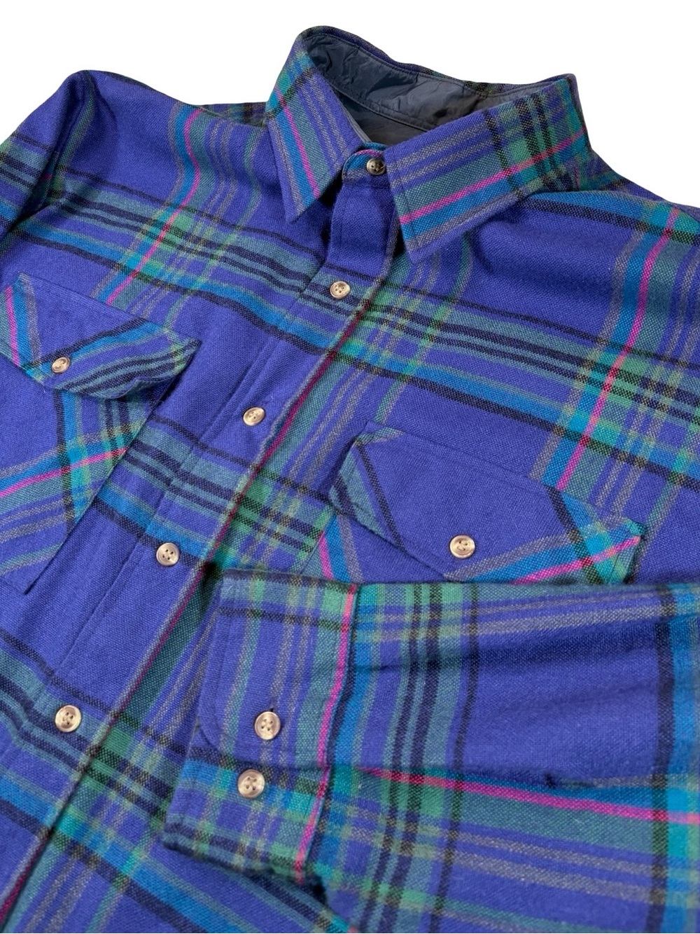 Vtg BackPacker Sportswear XL Plaid Flannel Long Shirt Jacket Hunting Outdoors